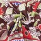 Brown/Multi Floral Dotted Stripe Printed Batiste Fabric By the Yard